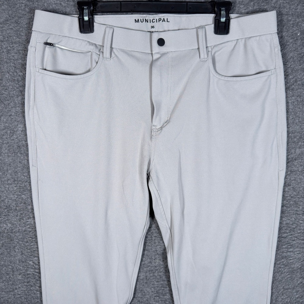 Municipal Sportcross 5P Pants Mens 36x30 Grey Performance Athletic Golf Trousers